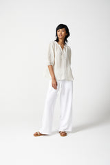 Amren Mesh Linen Blouse