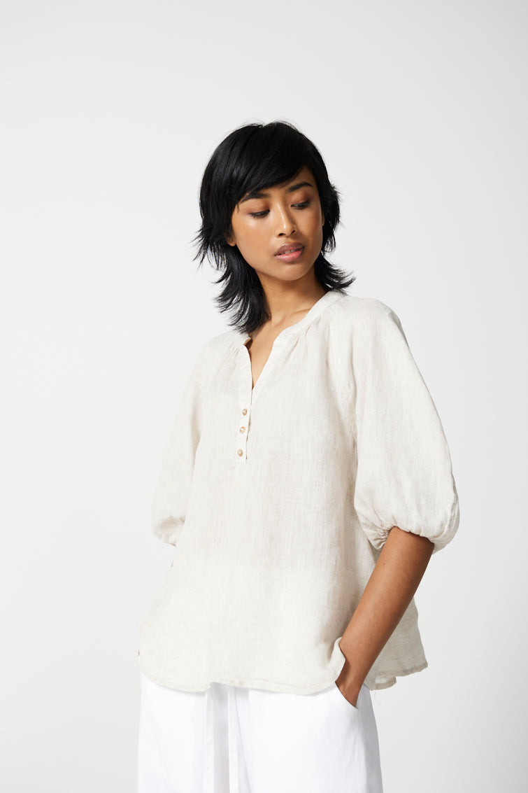 Amren Mesh Linen Blouse