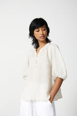 Amren Mesh Linen Blouse