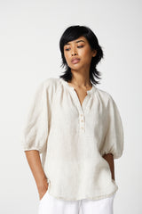 Amren Mesh Linen Blouse