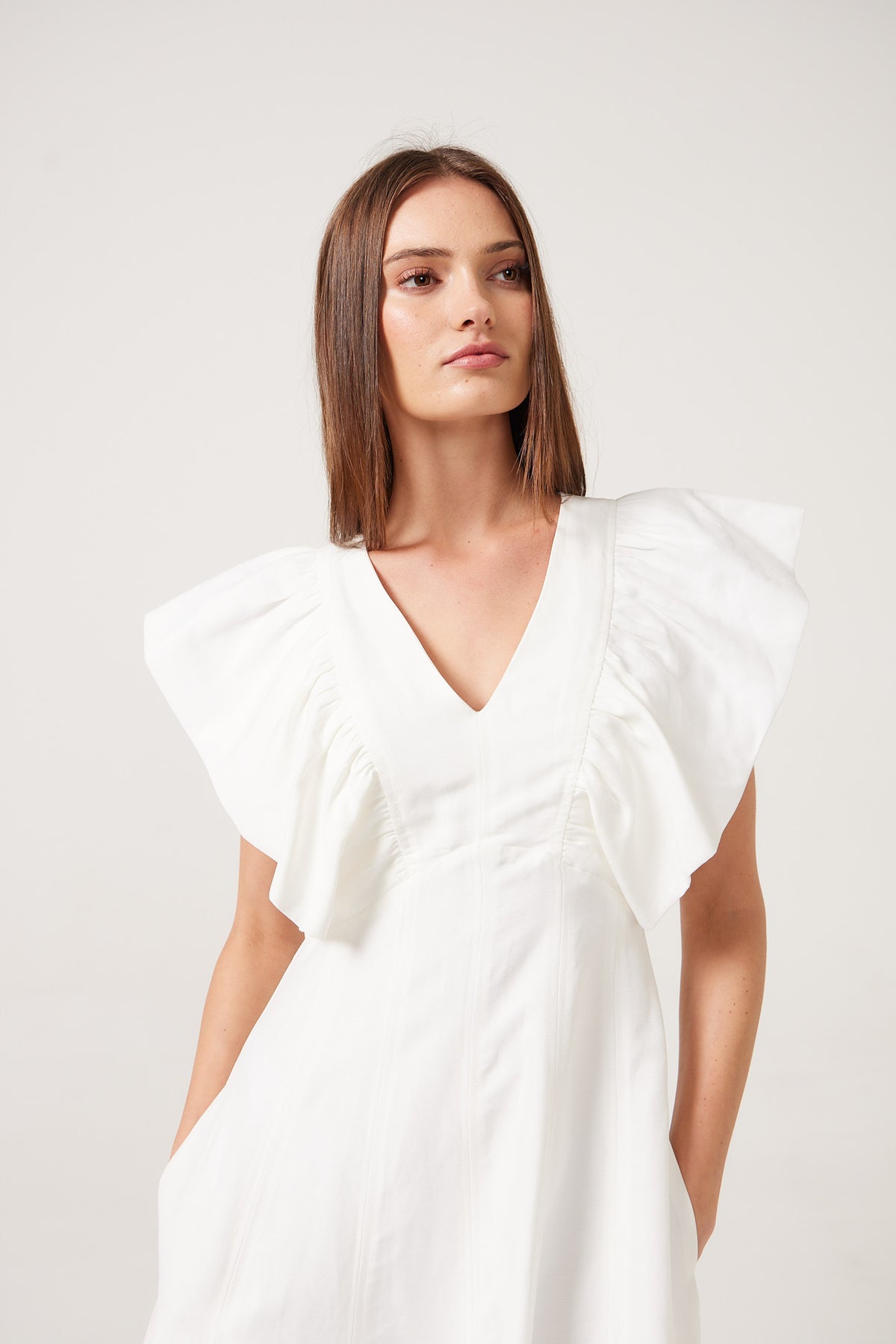 Velarius Ruffle Sleeve  Dress