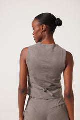 Delia Tailored Vest - Varsity Grey