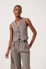 Delia Tailored Vest - Varsity Grey