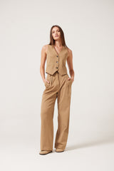 Delia Tailored Pant - Tobacco