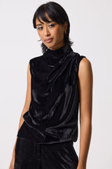 Ambar Velvet Polo Neck Top