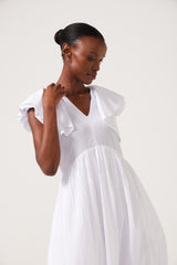 Neelah Frill Sleeve Dress - Rice Paper