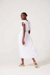 Neelah Frill Sleeve Dress - Rice Paper