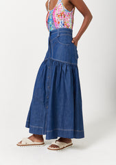 IMARI DENIM MIDI SKIRT