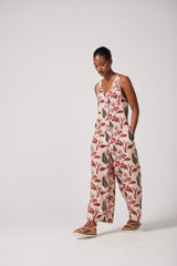 Kinto Open Back Jumpsuit - Cherry Field