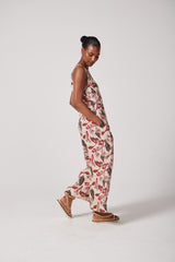 Kinto Open Back Jumpsuit - Cherry Field