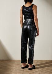 NICO VEGAN LEATHER PLEAT PANT