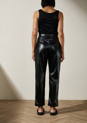 NICO VEGAN LEATHER PLEAT PANT