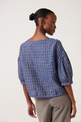 Varga Check Linen Top