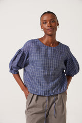 Varga Check Linen Top