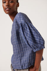 Varga Check Linen Top