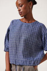 Varga Check Linen Top